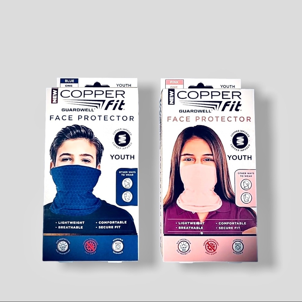 Youth Copper Fit Pink & Blue Guardwell Face Protectors. NEW!